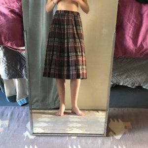 Vintage Sears Pleated Wool Midi Skirt